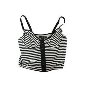 black and white striped bustier top